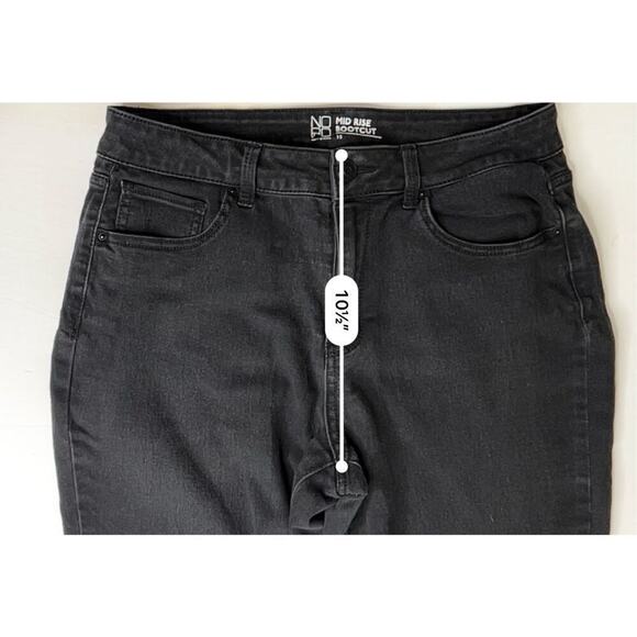 No Boundaries Juniors Mid Rise Bootcut Dark Wash Black Stretch Jeans 15 Casual - Picture 5 of 10